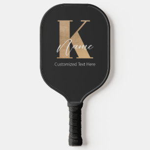モダンモノグラムのイニシャル名パーソナライズされた ピックルボールラケット