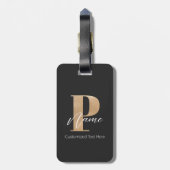 モダンモノグラムのイニシャル名パーソナライズされた ラゲッジタグ (裏面縦)