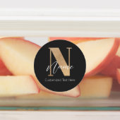 モダンモノグラムのイニシャル名パーソナライズされた ラベル (貼付)