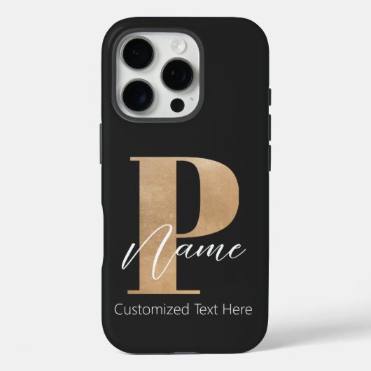 モダンモノグラムのイニシャル名パーソナライズされた Case-Mate iPhoneケース (裏面)