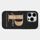 モダンモノグラムのイニシャル名パーソナライズされた Case-Mate iPhoneケース (裏面 (横))