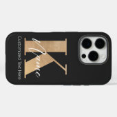 モダンモノグラムのイニシャル名パーソナライズされた Case-Mate iPhoneケース (裏面 (横))