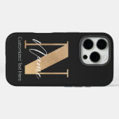 モダンモノグラムのイニシャル名パーソナライズされた Case-Mate iPhoneケース (裏面 (横))