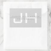 モダンモノグラムのイニシャル(または他の文字)グレー 長方形シール (バッグ)