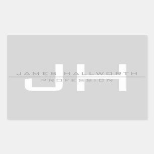 モダンモノグラムのイニシャル(または他の文字)グレー 長方形シール