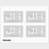 モダンモノグラムのイニシャル(または他の文字)グレー 長方形シール (シート)