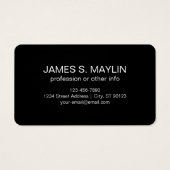 モダンモノグラムのイニシャル | ブラック&ホワイト (裏面)