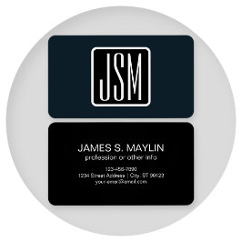 モダンモノグラムのイニシャル | ブラック&ホワイト