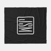 モダンモノグラムのイニシャル | ブラック&ホワイト フリースブランケット (正面(横))