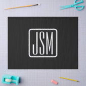 モダンモノグラムのイニシャル | ブラック&ホワイト 薄葉紙 (クラフト)