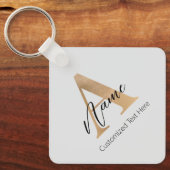 モダンモノグラムのイニシャルA名パーソナライズされた キーホルダー (正面)