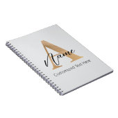 モダンモノグラムのイニシャルA名パーソナライズされた ノートブック (右側)