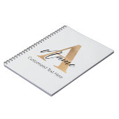 モダンモノグラムのイニシャルA名パーソナライズされた ノートブック (左側)