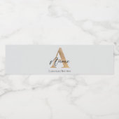 モダンモノグラムのイニシャルA名パーソナライズされた ペットボトルラベル (シングルラベル)