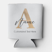 モダンモノグラムのイニシャルA名パーソナライズされた 缶クーラー (正面)