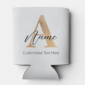 モダンモノグラムのイニシャルA名パーソナライズされた 缶クーラー (裏面)