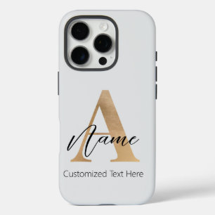 モダンモノグラムのイニシャルA名パーソナライズされた iPhone 16 PROケース