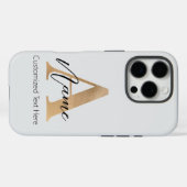 モダンモノグラムのイニシャルA名パーソナライズされた Case-Mate iPhoneケース (裏面 (横))