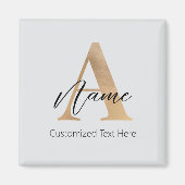 モダンモノグラムのイニシャルA名 マグネット (正面)