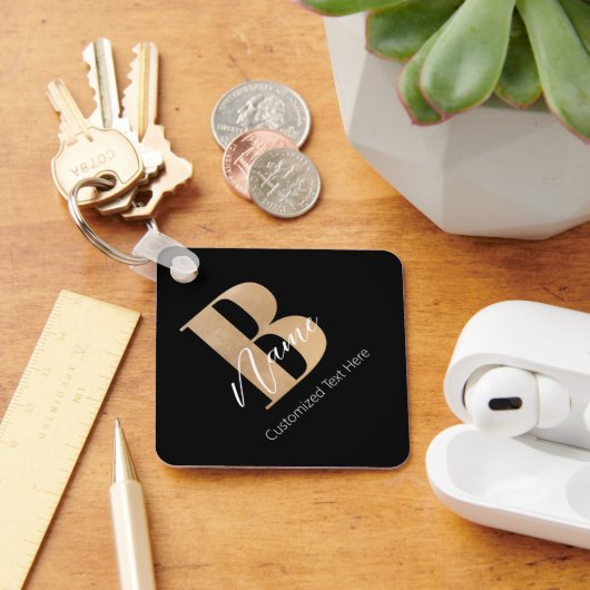 モダンモノグラムのイニシャルB名パーソナライズされた キーホルダー (デスク)