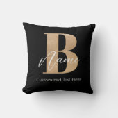 モダンモノグラムのイニシャルB名パーソナライズされた クッション (正面)