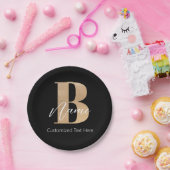 モダンモノグラムのイニシャルB名パーソナライズされた ペーパープレート (パーティー)