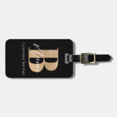 モダンモノグラムのイニシャルB名パーソナライズされた ラゲッジタグ (正面横)