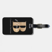 モダンモノグラムのイニシャルB名パーソナライズされた ラゲッジタグ (裏面横)