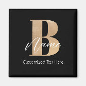 モダンモノグラムのイニシャルB&Nameパーソナル マグネット (正面)