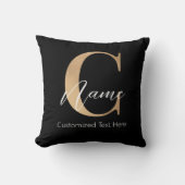 モダンモノグラムのイニシャルCおよび名前パーソナライズされた クッション (正面)
