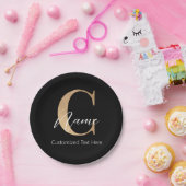 モダンモノグラムのイニシャルCおよび名前パーソナライズされた ペーパープレート (パーティー)