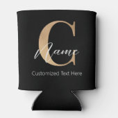 モダンモノグラムのイニシャルCおよび名前パーソナライズされた 缶クーラー (裏面)