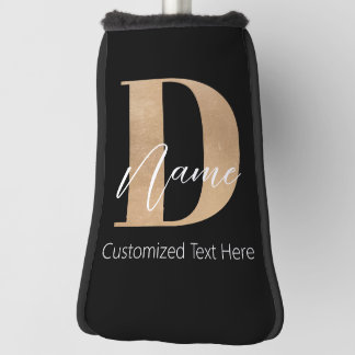 モダンモノグラムのイニシャルD名パーソナライズされた ゴルフヘッドカバー