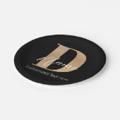 モダンモノグラムのイニシャルD名パーソナライズされた ペーパープレート (アングル)