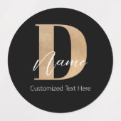 モダンモノグラムのイニシャルD名パーソナライズされた ラベル (デザイン1)