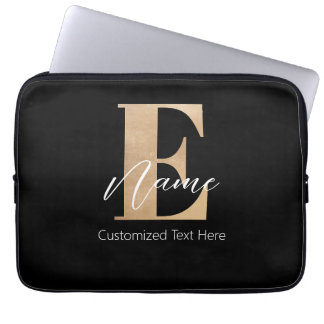 モダンモノグラムのイニシャルE名パーソナライズされた ラップトップスリーブ