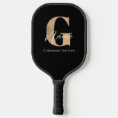モダンモノグラムのイニシャルG&名前パーソナライズされた ピックルボールラケット (裏面)