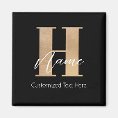 モダンモノグラムのイニシャルH名 マグネット (正面)