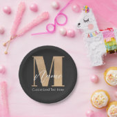モダンモノグラムのイニシャルM名パーソナライズされた ペーパープレート (パーティー)