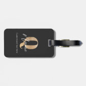 モダンモノグラムのイニシャルQ & Name パーソナライズされた ラゲッジタグ (裏面横)