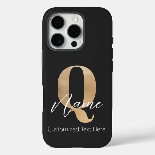 モダンモノグラムのイニシャルQ & Name パーソナライズされた Case-Mate iPhoneケース (裏面)