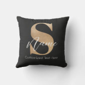 モダンモノグラムのイニシャルSおよび名前パーソナライズされた クッション (裏面)