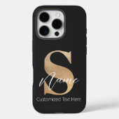 モダンモノグラムのイニシャルSおよび名前パーソナライズされた Case-Mate iPhoneケース (裏面)