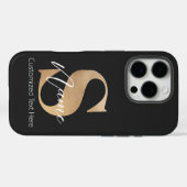 モダンモノグラムのイニシャルSおよび名前パーソナライズされた Case-Mate iPhoneケース (裏面 (横))