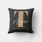 モダンモノグラムのイニシャルT名パーソナライズされた クッション (裏面)