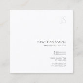 モダンモノグラムのエレガントシンプルテンプレート スクエア名刺 (裏面)