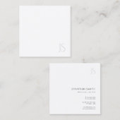 モダンモノグラムのエレガントシンプルテンプレート スクエア名刺 (正面/裏面)