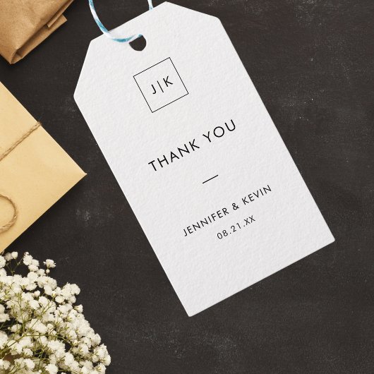 モダンモノグラムのエレガントミニマル ギフトタグ
