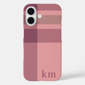 モダンモノグラムのシックガーリーピンク Case-Mate iPhoneケース (裏面)