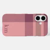 モダンモノグラムのシックガーリーピンク Case-Mate iPhoneケース (裏面 (横))